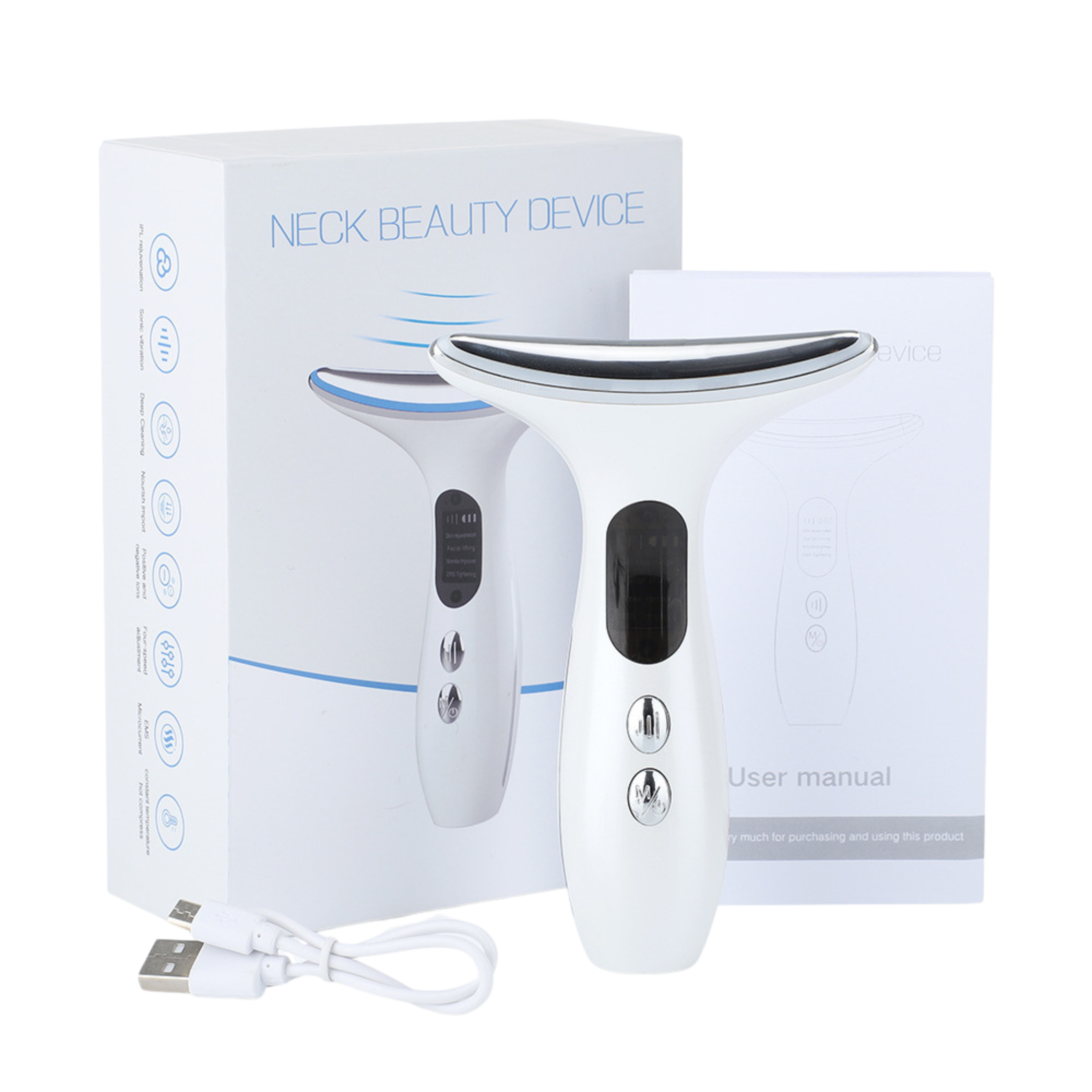 Masajeador facial con calor y luz LED