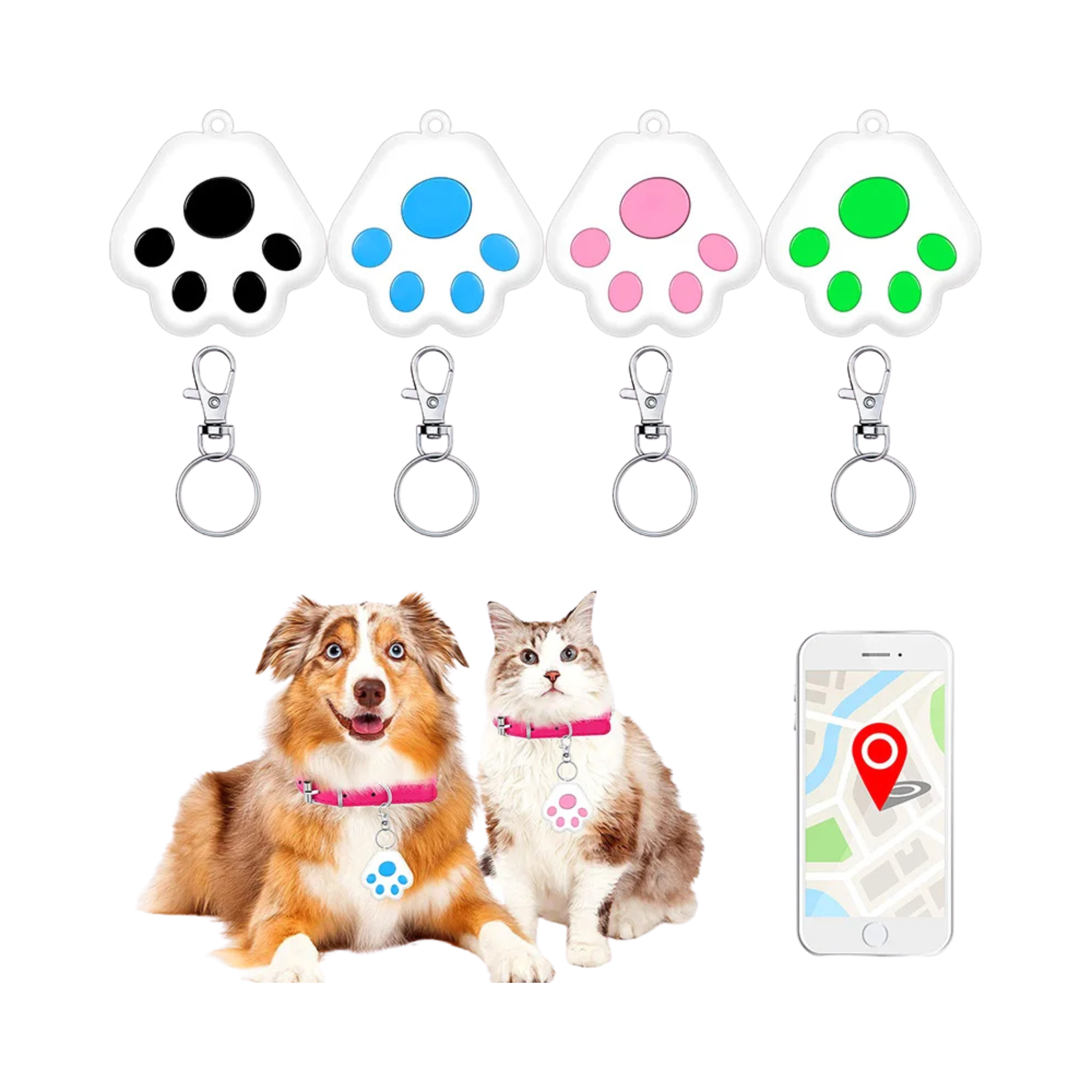 Localizador GPS para Mascotas en Tiempo Real – Tracker Inteligente Antipérdida para Perros y Gatos | Bluetooth | Impermeable