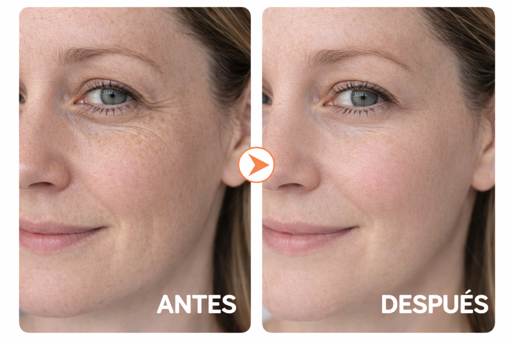 Masajeador facial con calor y luz LED