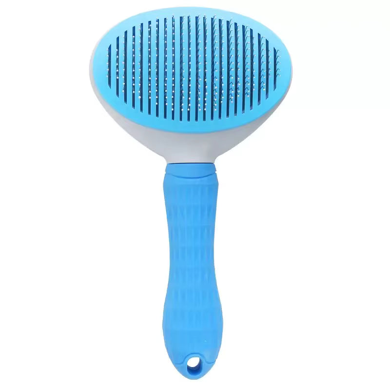 Cepillo Autolimpiante de Lujo BARIO para Mascotas – Peine de Aseo Portátil para Perros y Gatos con Botón de Eliminación de Pelo, ABS & TPR