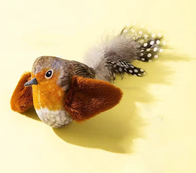 Pájaro Interactivo para Gatos con Sonido y Alas Flappy – Juguete Realista que Canta