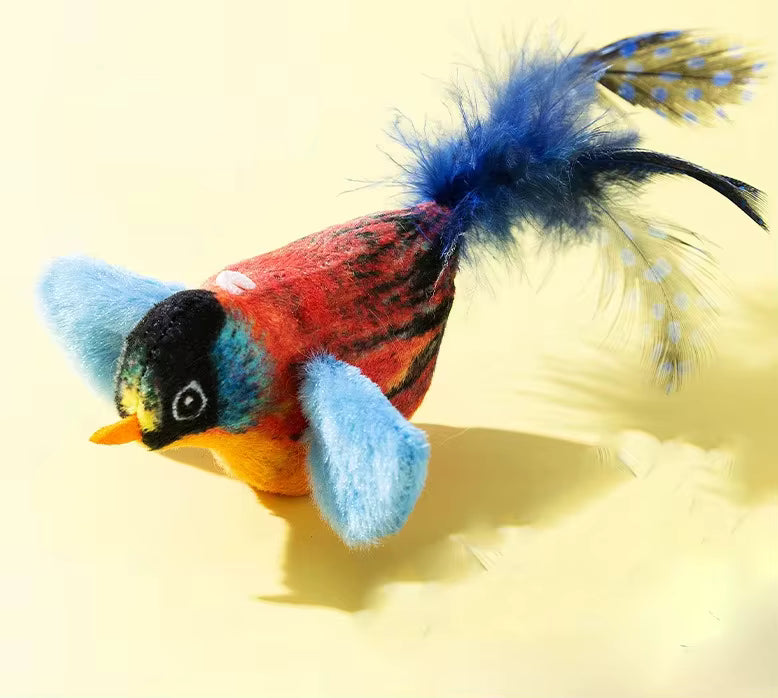 Pájaro Interactivo para Gatos con Sonido y Alas Flappy – Juguete Realista que Canta